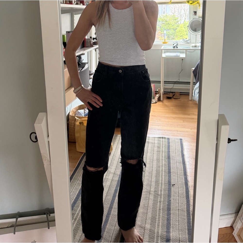 Abercrombie & Fitch Black Distressed Boyfriend Jeans